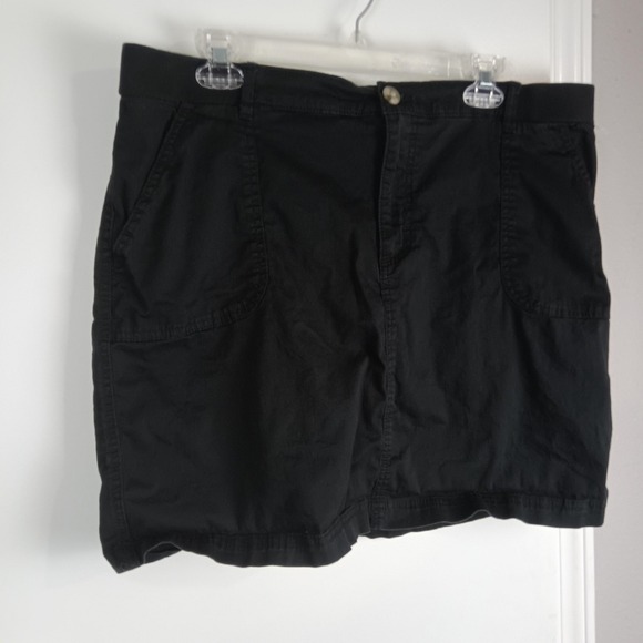 Lee Riders Skirt Womens 16 Black Midrise Cotton Blend Stretch Pockets Casual - Picture 1 of 15